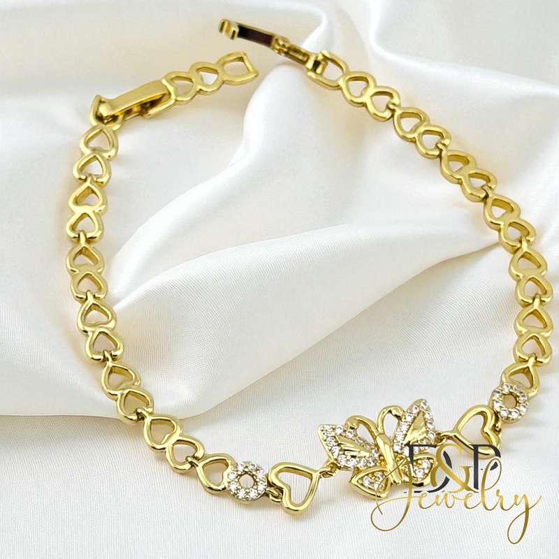 14K BUTTERFLY GOLD BRACELET BR783