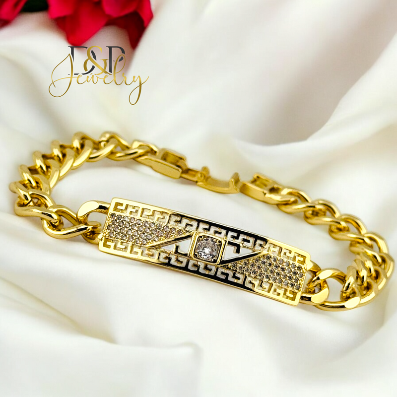 14K CUBAN FASHION DESIGN BRACELET 7.5&