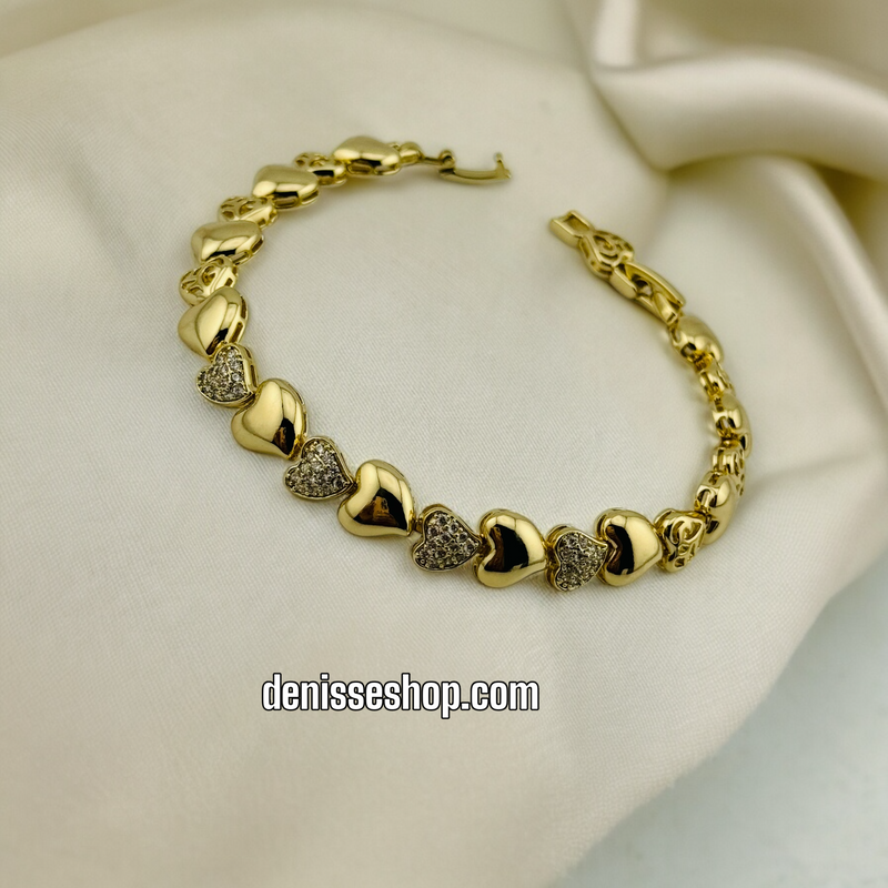 14K HEART BRACELET BR361