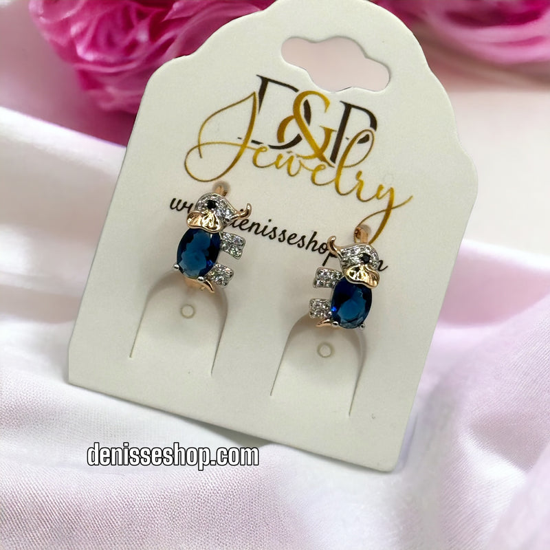 14K ELEPHANT GOLD EARRING E282