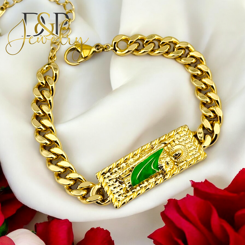 14K GOLD ST JUDE PLATE BRACELET BR714