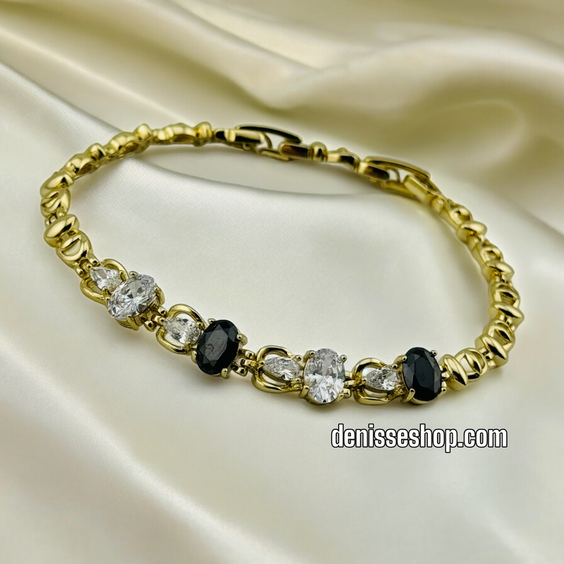 14K BLACK AND WHITE BRACELET BR345