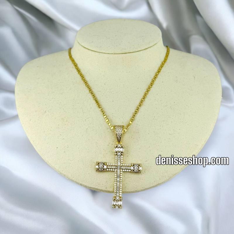 14K SHINY CROSS NECKLACE 20” N78