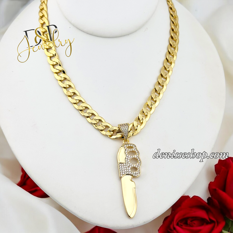 14K KNIFE MEN PENDANT P669