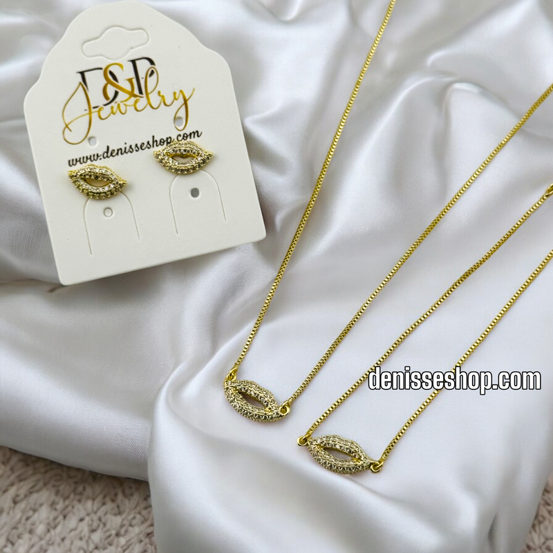 14K WOMAN/ LIP NECKLACE SET N151