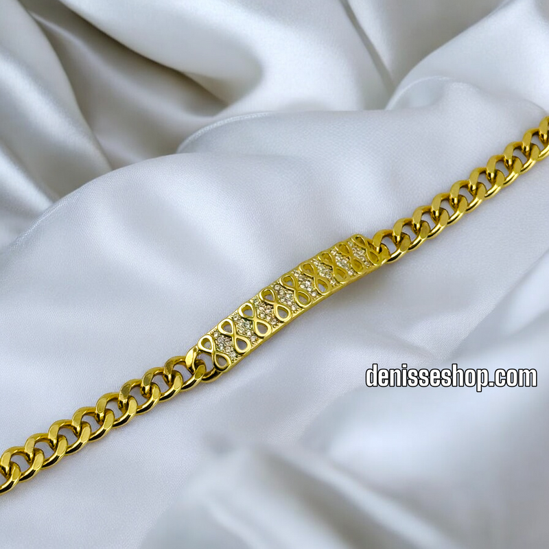 14K INFINITY CUBAN BRACELET BR528