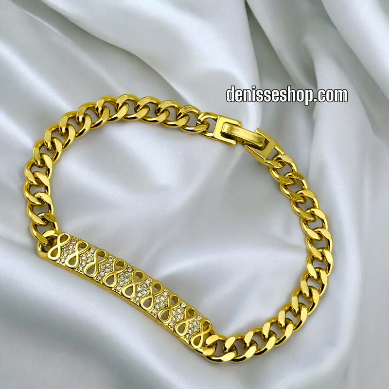 14K INFINITY CUBAN BRACELET BR528