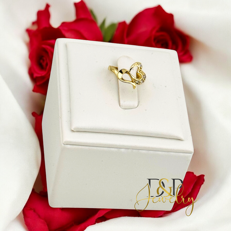 14K ADJUSTABLE HEART RING FOR GIRLS RG377