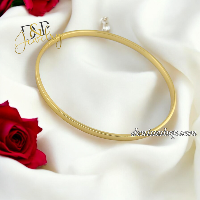 14K PLAIN GOLD BIG SIZE BRACELET BR671