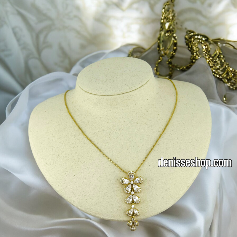 14K / WOMEN / ZIRCONIA FLOWER NECKLACE N118