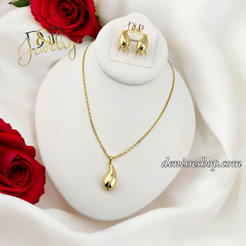 14K FASHION DROP NECKLACE SET N233