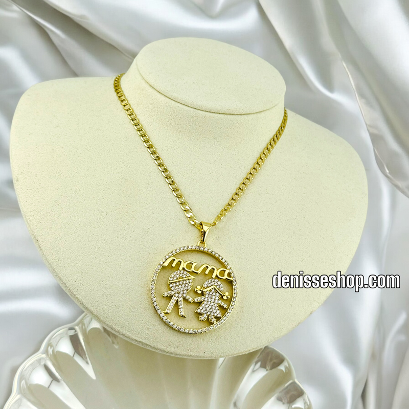 14K MAMA BOY AND GIRL PENDANT P450