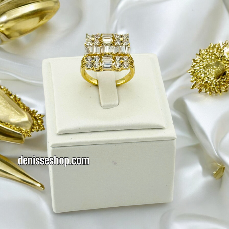 14K ELEGANT WHITE STONE RING RG219