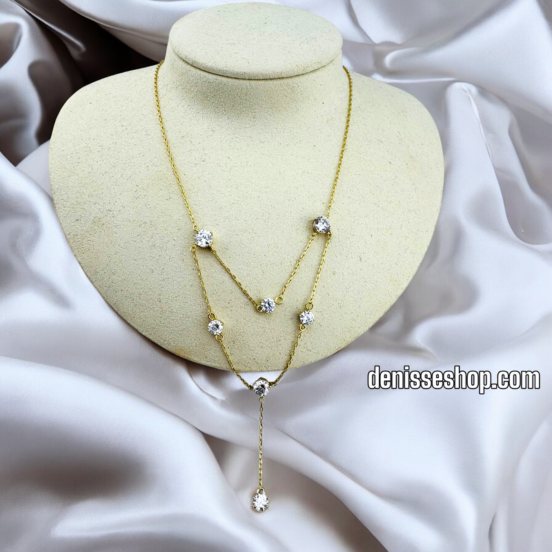 14K WOMAN/STONES NECKLACE N175