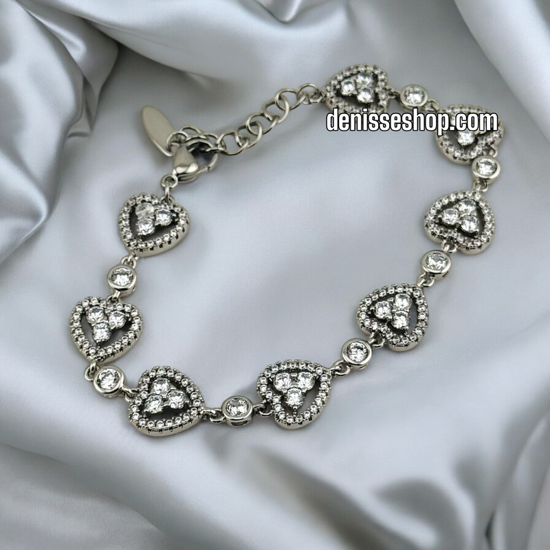 14K WOMEN HEART SILVER  BRACELET BR605