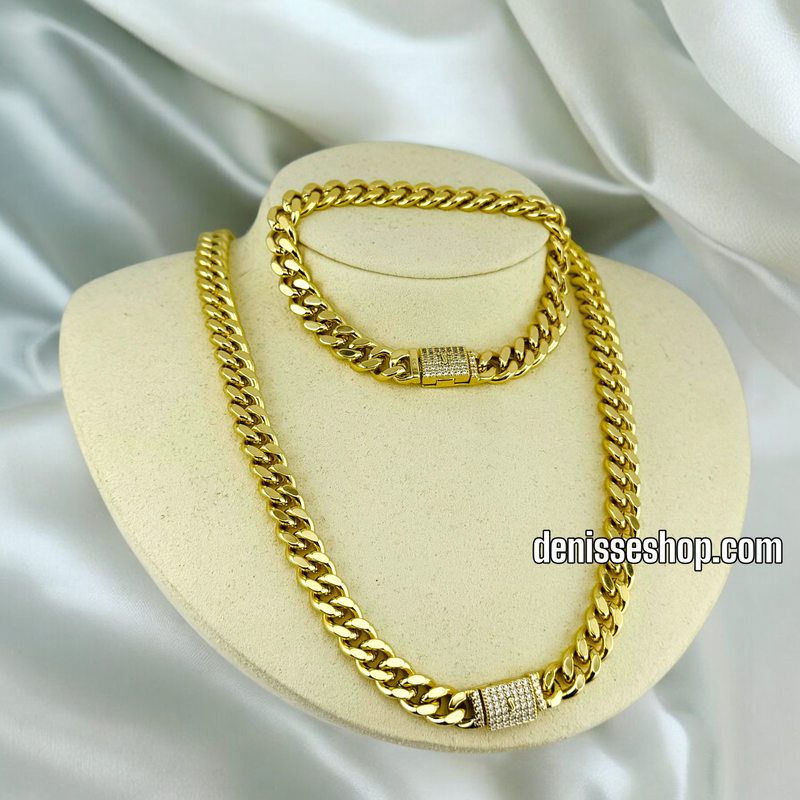 14K MONACO NECKLACE AND BRACELET SET N136