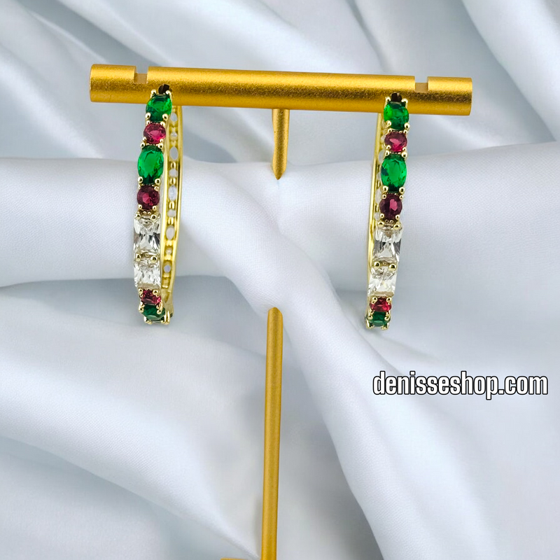 14K COLORFUL HOOP EARRINGS HP583