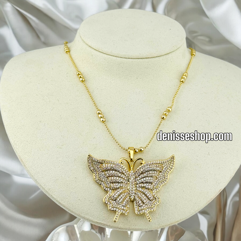 14K FASHION BUTTERFLY NECKLACE  P457