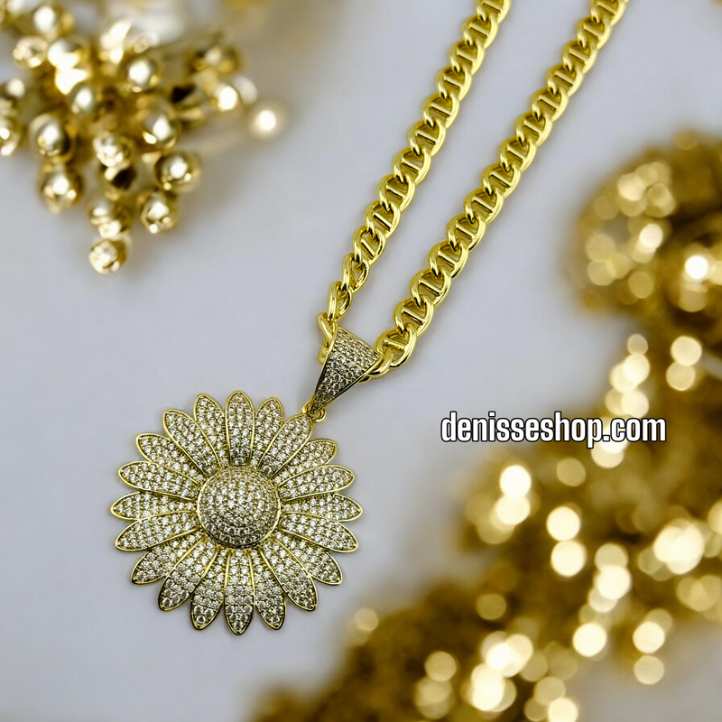 14K SUNFLOWER PENDANT P343