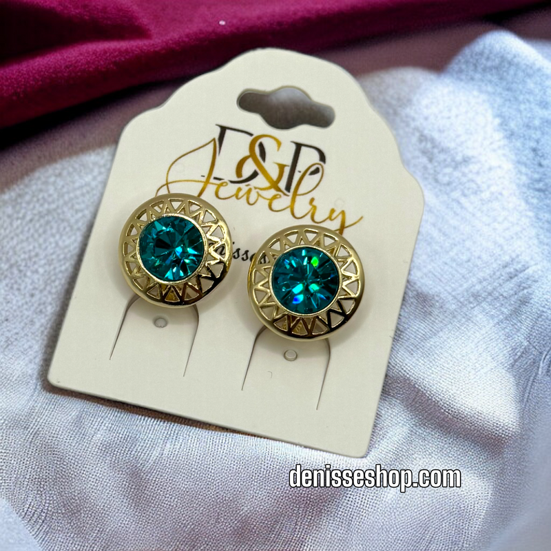 14K ELEGANT BLUE EARRINGS E466