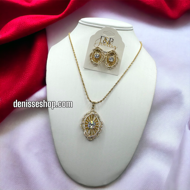 14K FLOWER NECKLACE SET C1180