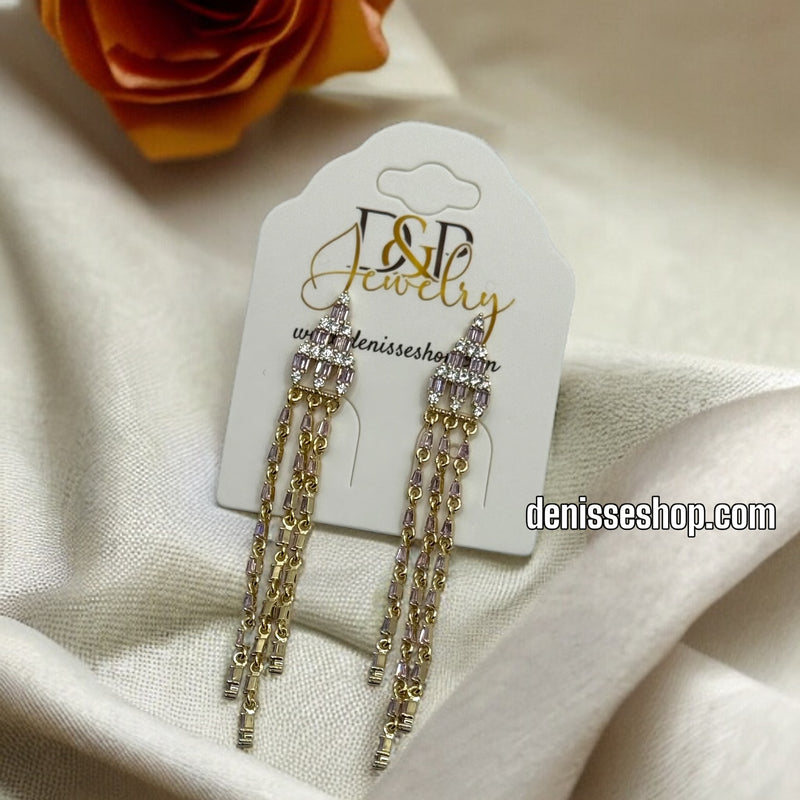 14K PINK STONE EARRINGS E354