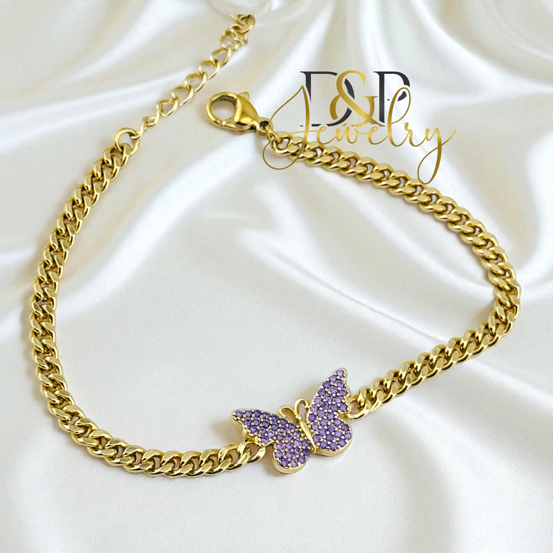 14K BUTTERFLY BRACELET BR801