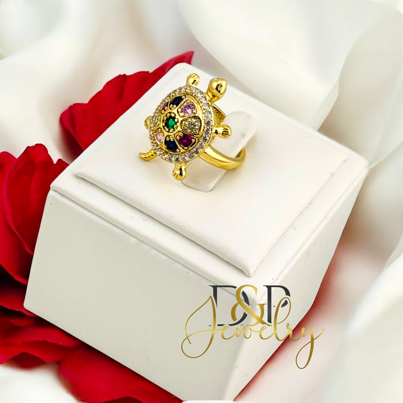 14K COLORFUL TURTLE RING RG384