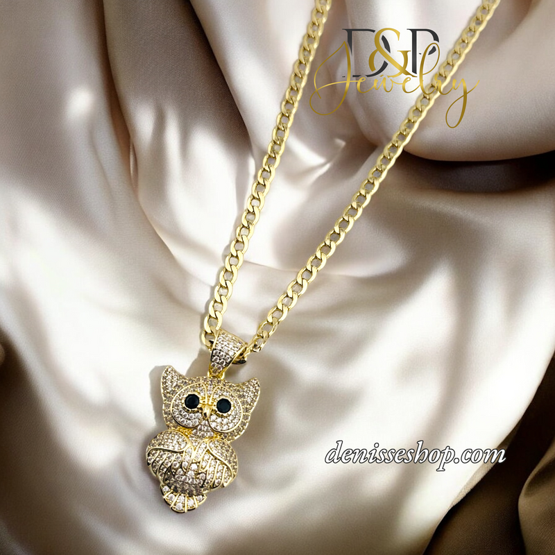 14K OWL PENDANT P708