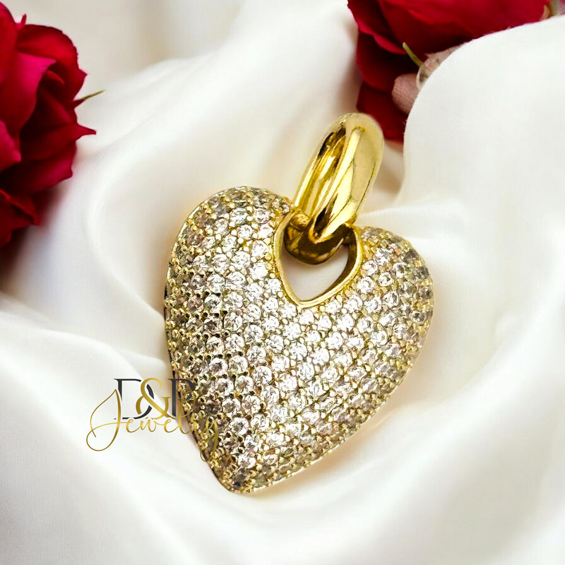 14K FANCY HEART PENDANT P825
