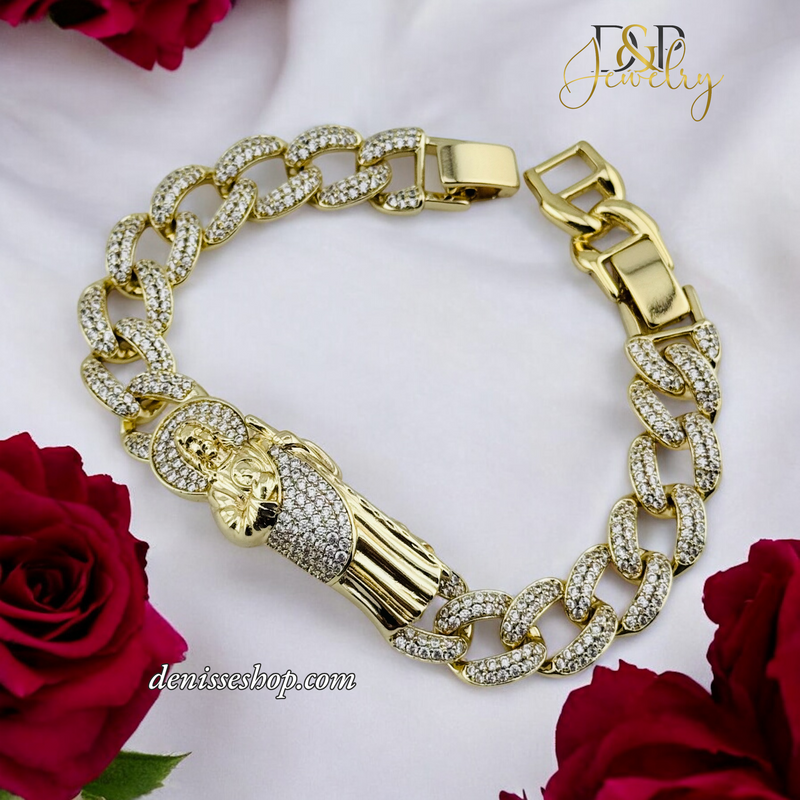 14K SAINT JUDE DIAMOND BRACELET BR653