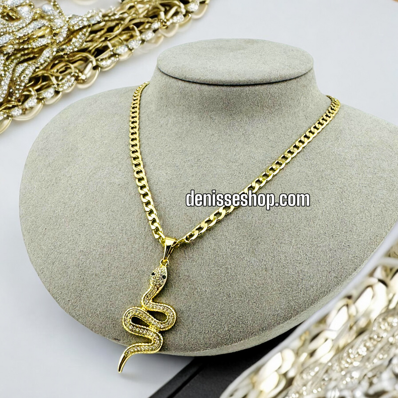 14K SNAKE PENDANT P412