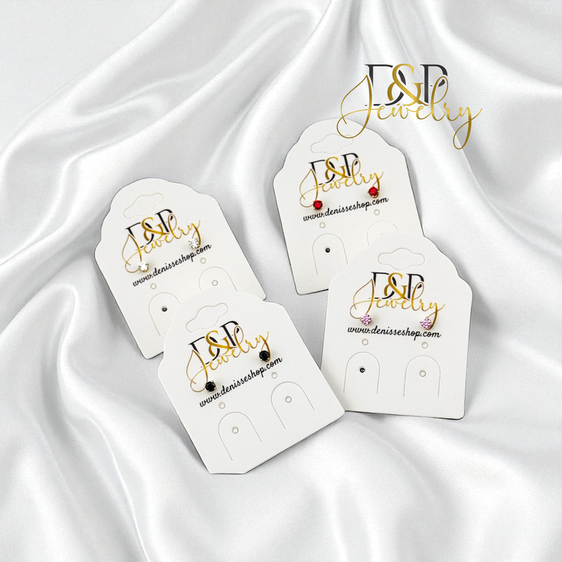 14K SMALL ZIRCONIA EARRING E966