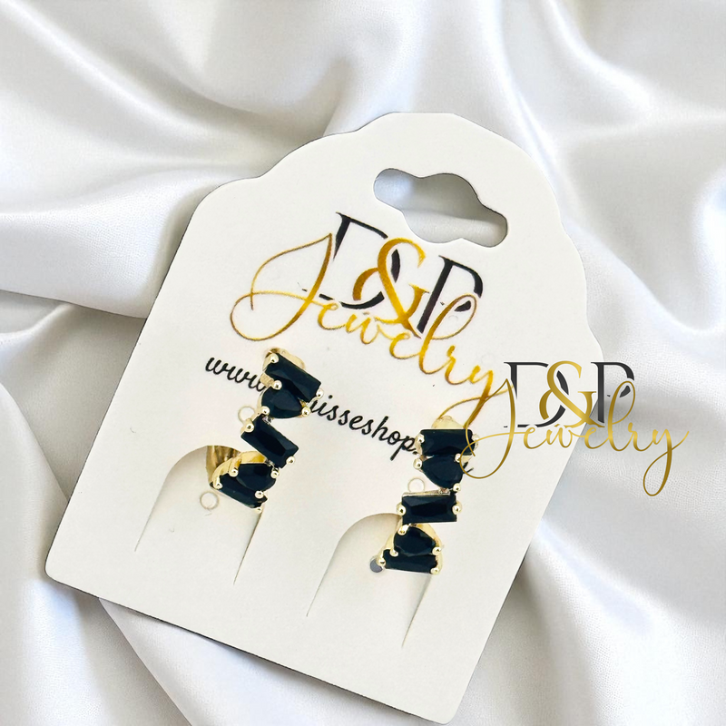 14K MEDIUM STONES HOOP EARRING HP765