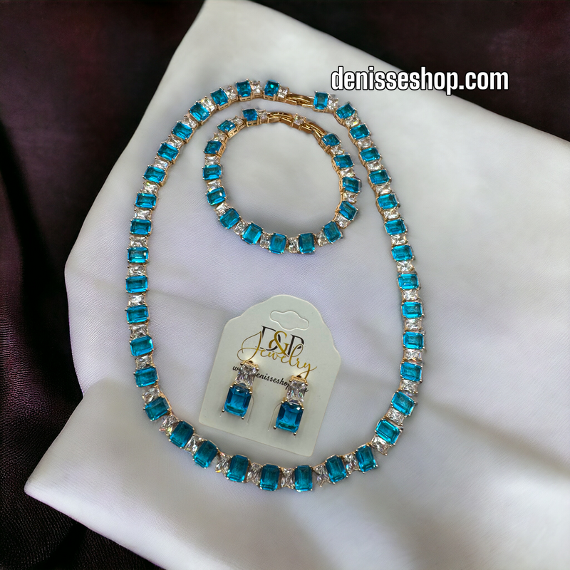 14K BLUE NECKLACE SET C1194