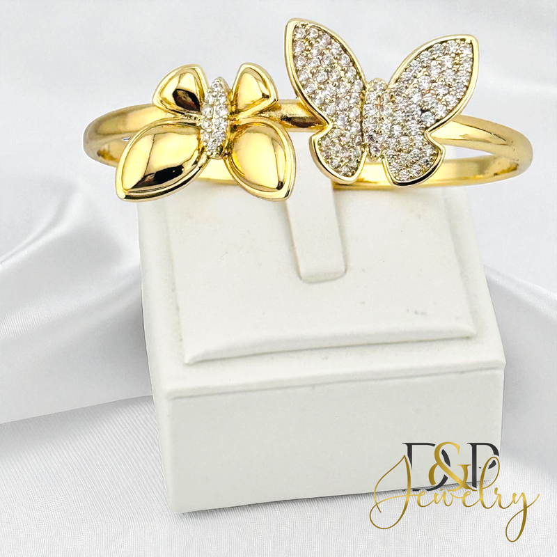 14K BUTTERFLY BANGLE BRACELET BR804
