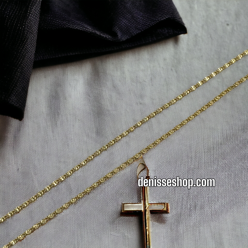 14K WHITE CROSS PENDANT P310