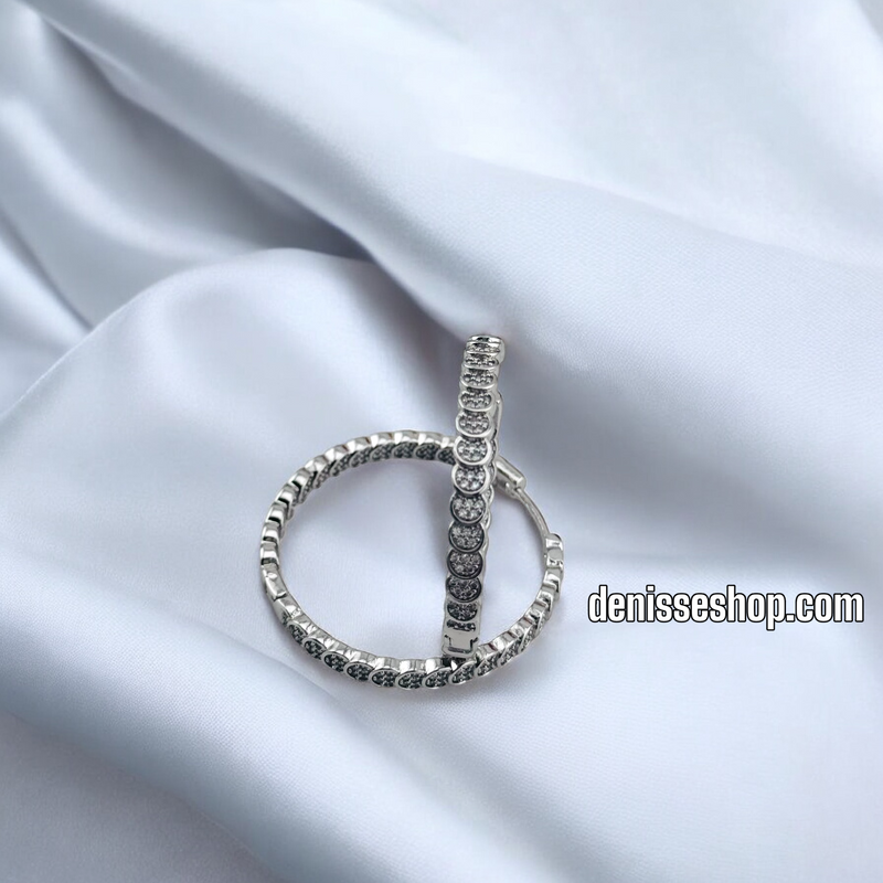 SILVER MEDIUM HOOP EARRING HP616