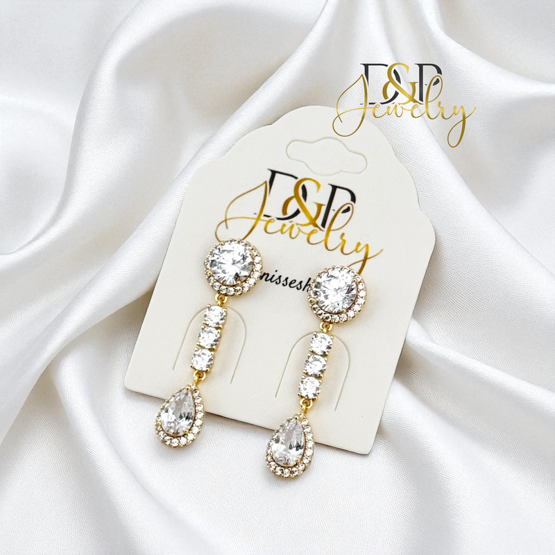 14K WHITE SMALL DROP EARRING E983