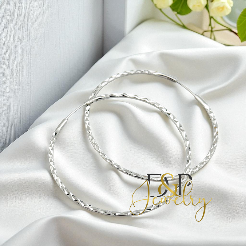 SILVER HOOP EARRING HP736
