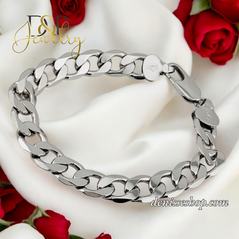 SILVER 10MM CUBAN BRACELET BR680