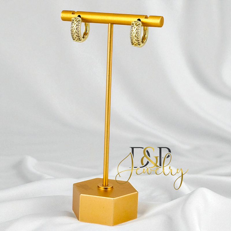 14K GOLD/DESIGN HOOP EARRING HP800