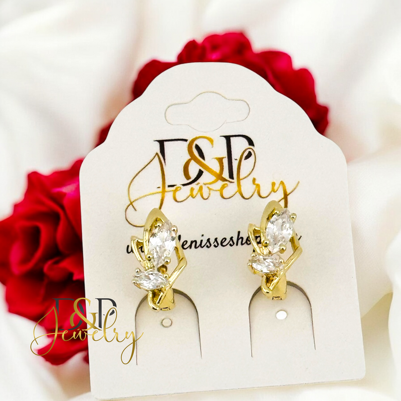 14K FANCY FLOWER DESIGN EARRING E886
