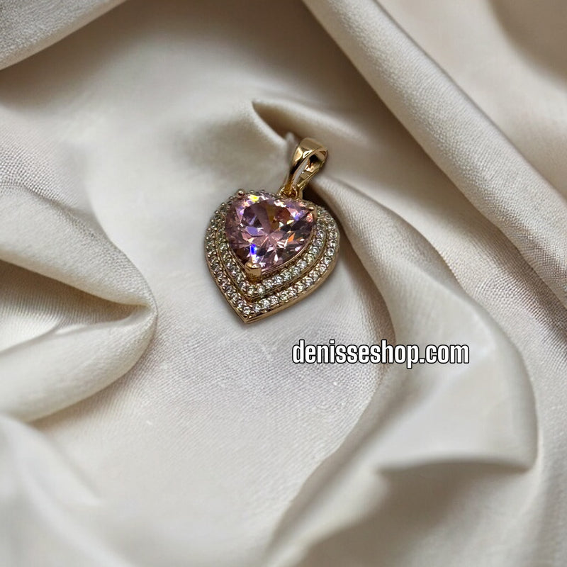 14K PINK HEART PENDANT P215 (CHAIN NOT INCLUDED)