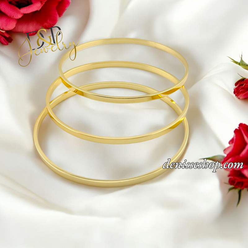 14K PLAIN GOLD BIG SIZE BRACELET BR671