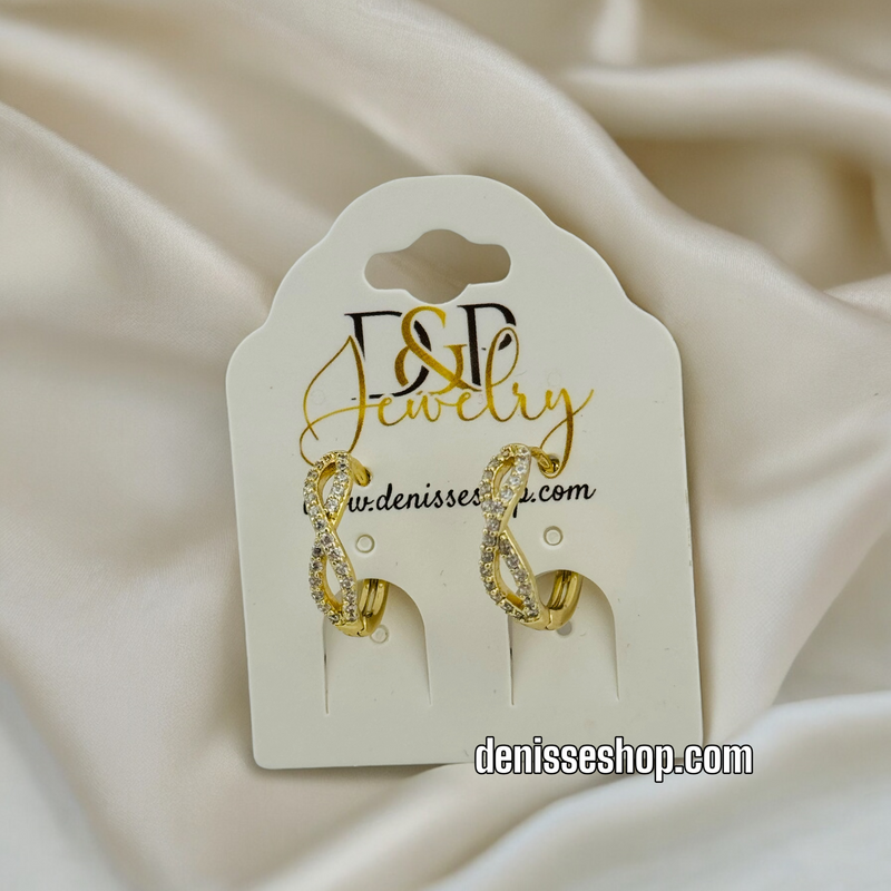 14K INFINITY SMALL GOLD HOOPS HP393