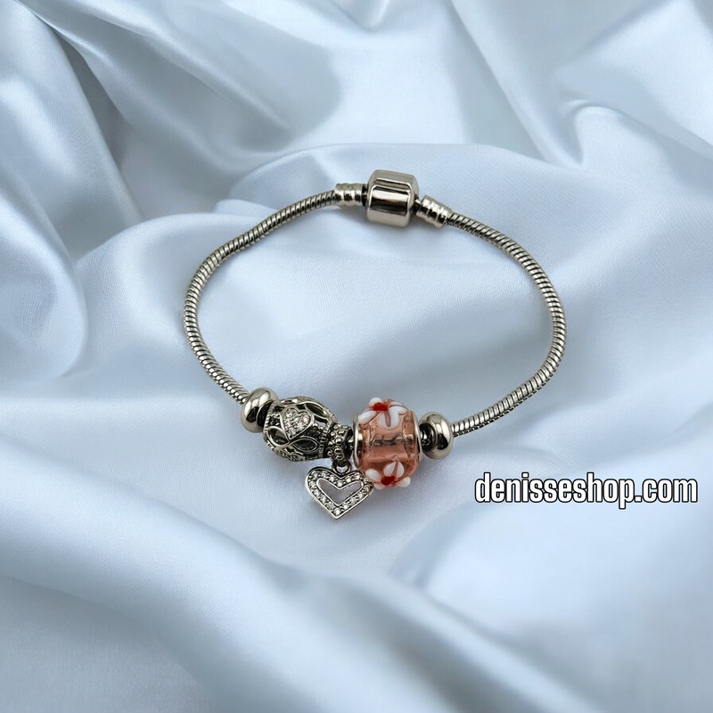 SILVER PINK PANDORA BR518