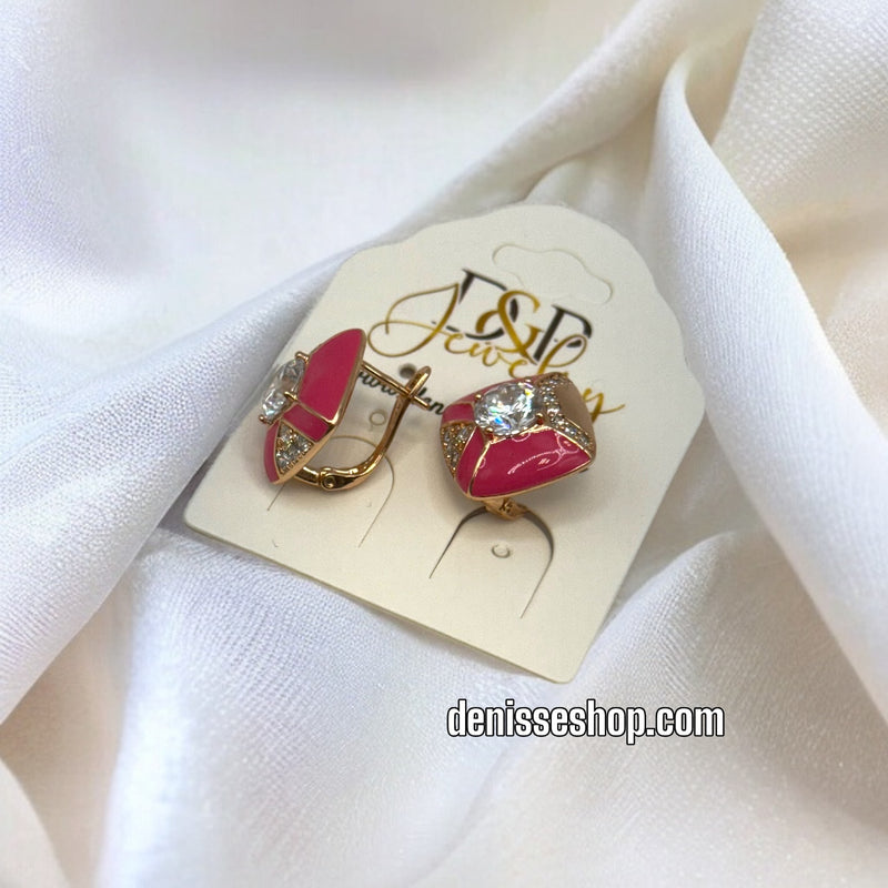 18K PINK EARRINGS E390