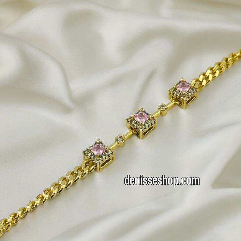 14K PINK STONE BRACELET BR421