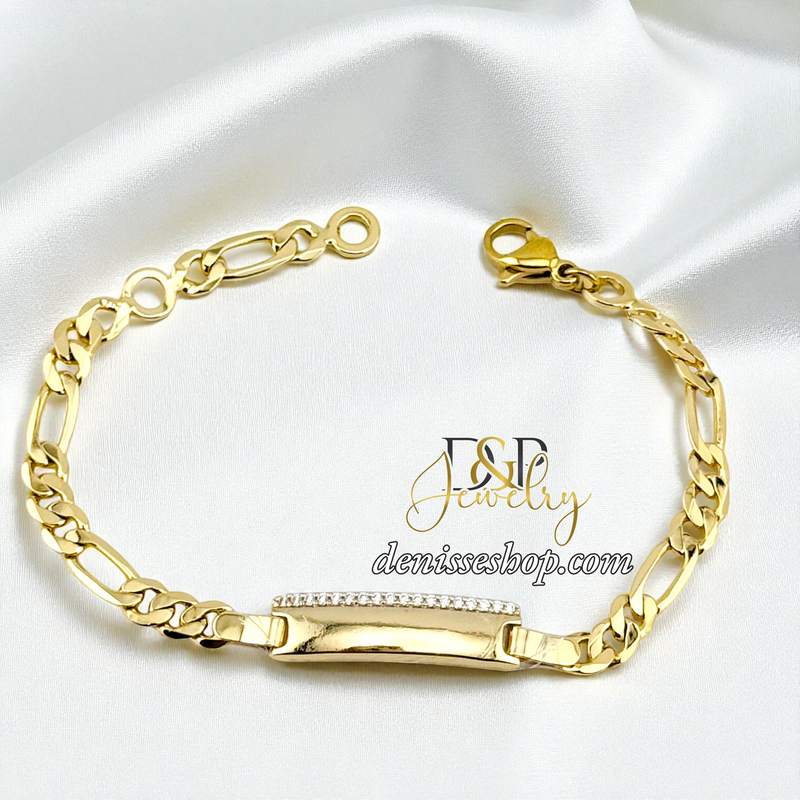 14KGOLD FANCY PLATE KIDS BRACELET BR866